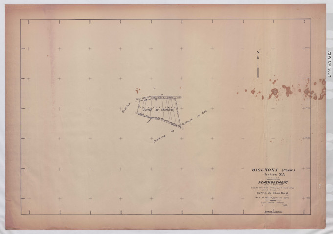 Plan du cadastre rénové - Oisemont : section ZA