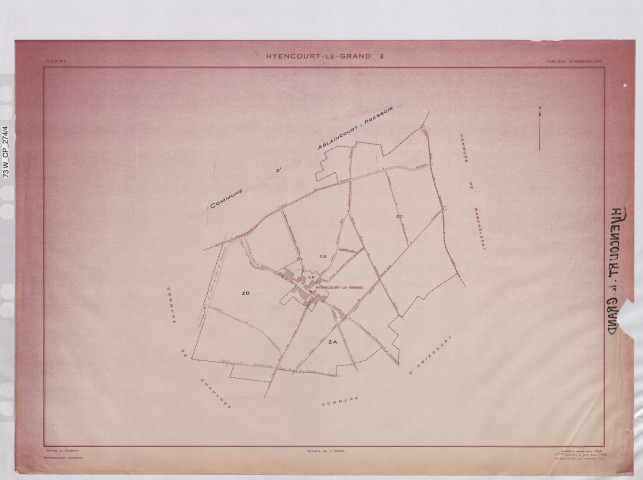 Plan du cadastre rénové - Hypercourt (Hyencourt-le-Grand) : tableau d'assemblage (TA)