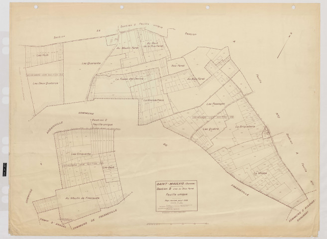 Plan du cadastre rénové - Saint-Maulvis : section B