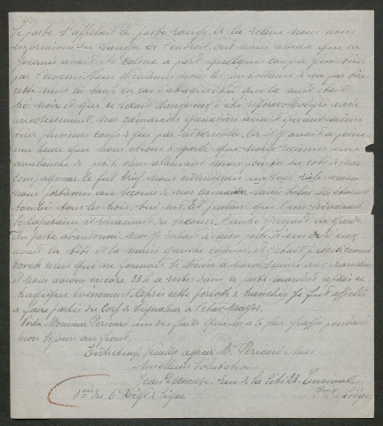 Témoignage de Demeuse, Jean et correspondance avec Jacques Péricard