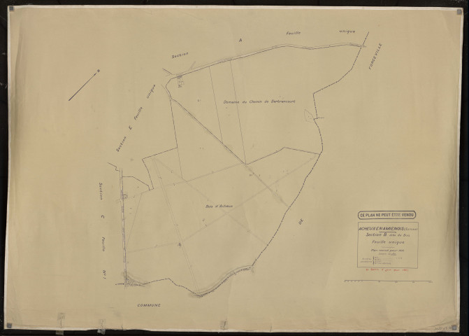 Plan du cadastre rénové - Acheux-en-Amiénois : section B