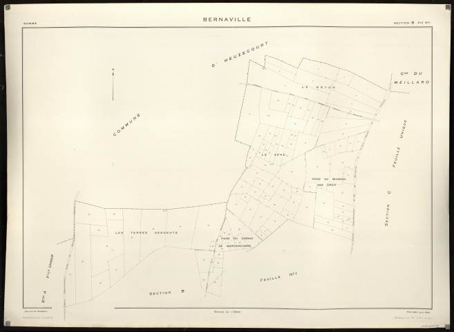 Plan du cadastre rénové - Bernaville : section B1