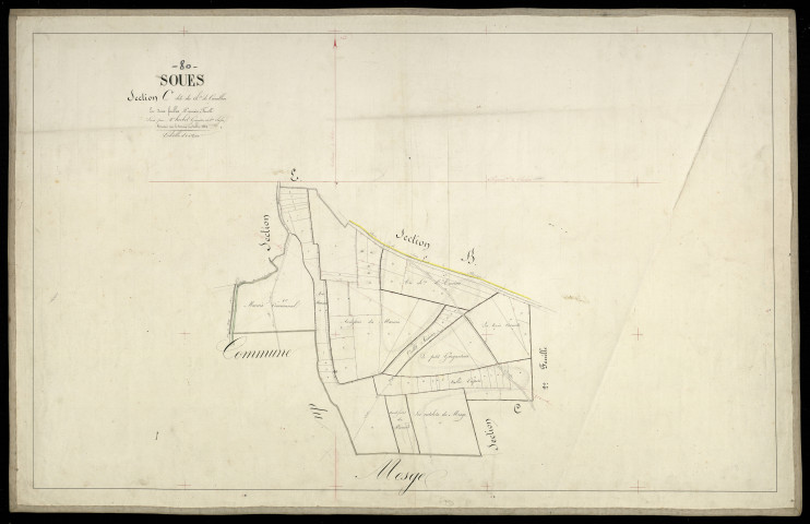Plan du cadastre napoléonien - Soues : Chemin de Cavillon (Le), C1