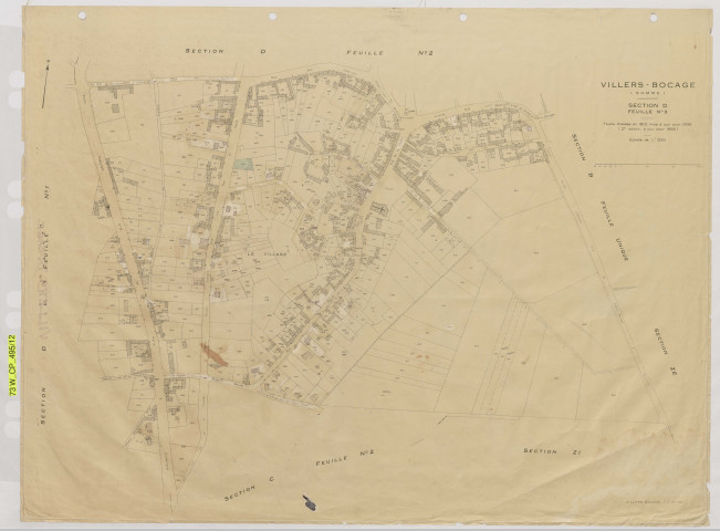 Plan du cadastre rénové - Villers-Bocage : section D3