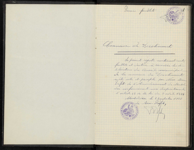 Dreslincourt. Délibérations du conseil municipal