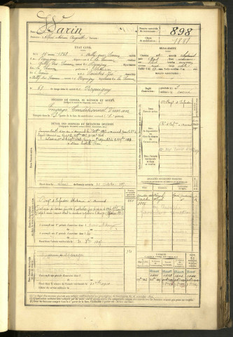 Warin, Alfred Adrien Auguste, né le 15 mai 1863 à Ailly-sur-Somme (Somme, France), classe 1883, matricule n° 898, Bureau de recrutement d'Amiens
