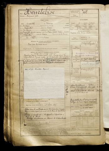 Heurtebise, Raymond Jules, né le 11 mars 1885 à Tourouvre (Orne), classe 1905, matricule n° 768, Bureau de recrutement de Péronne