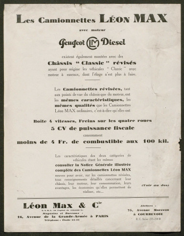 Publicités automobiles : Léon Max