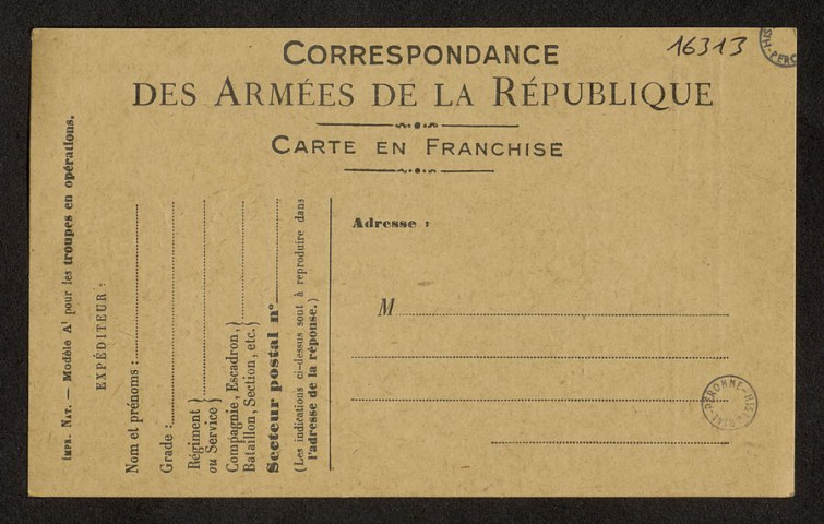 CORRESPONDANCE DES ARMEES DE LA REPUBLIQUE. 2E EMPRUNT NATIONAL