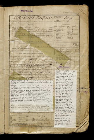 De Saint Riquier, Fulgence Gerges Louis, né le 16 septembre 1899 à Long (Somme), classe 1919, matricule n° 507, Bureau de recrutement d'Abbeville
