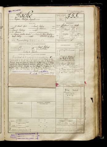 Fache, Eugène Philippe Auguste, né le 15 avril 1901 à Saint-Valery-sur-Somme (Somme), classe 1921, matricule n° 753, Bureau de recrutement d'Abbeville