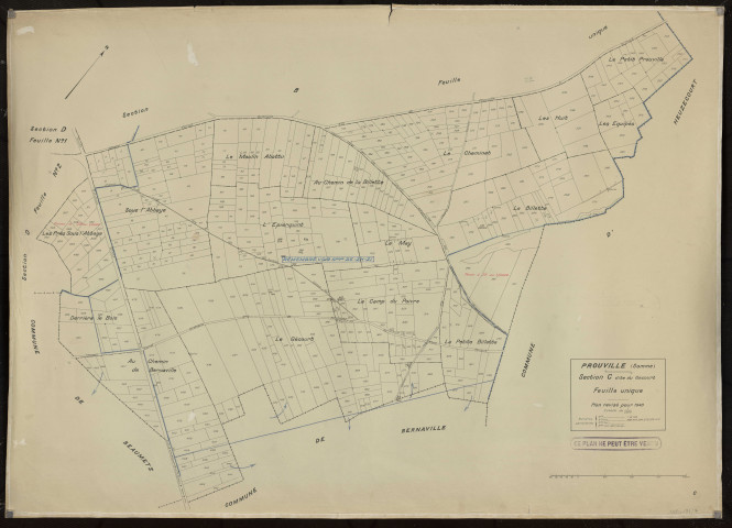 Plan du cadastre rénové - Prouville : section C