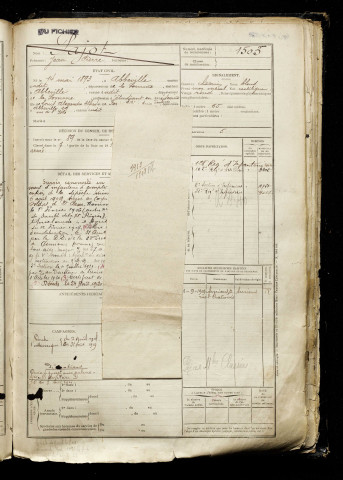 Pajot, Jean Pierre, né le 14 mai 1893 à Abbeville (Somme), classe 1913, matricule n° 1503, Bureau de recrutement d'Abbeville