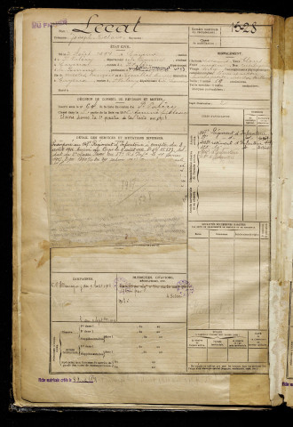 Lecat, Joseph Octave, né le 02 août 1897 à Cayeux-sur-Mer (Somme), classe 1917, matricule n° 1528, Bureau de recrutement d'Abbeville