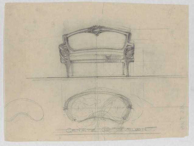 Canapé du Grand Salon de l'Hôtel Bouctot-Vagniez