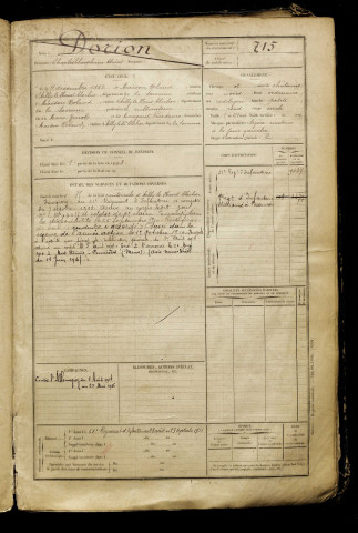Dorion, Charles Théophane Alexis, né le 04 décembre 1887 à Maison-Roland (Somme), classe 1907, matricule n° 715, Bureau de recrutement d'Abbeville