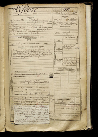 Lefèvre, Edouard Ernest, né le 29 mars 1883 à Incheville (Seine-Maritime), classe 1903, matricule n° 971, Bureau de recrutement d'Abbeville