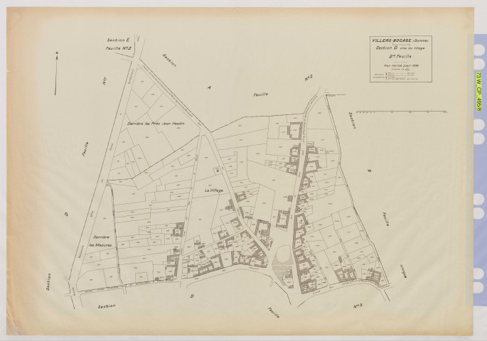 Plan du cadastre rénové - Villers-Bocage : section D2