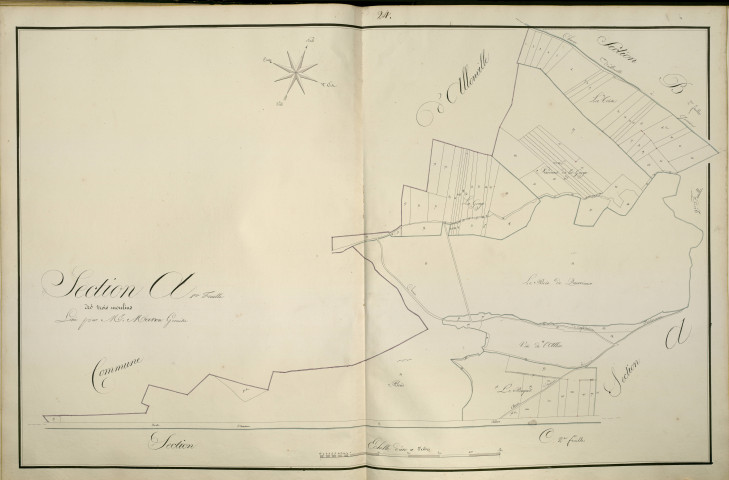 Plan du cadastre napoléonien - Atlas cantonal - Querrieu (Querrieux) : Trois Moulins (Les), A1