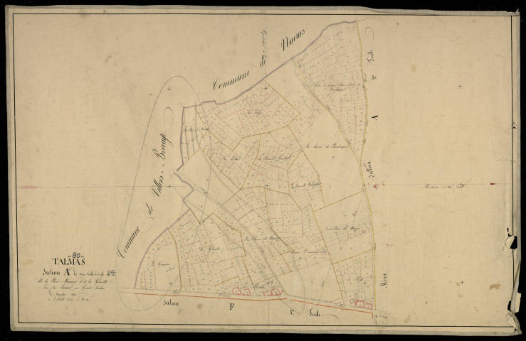 Plan du cadastre napoléonien - Talmas : Bois de Monsieur (Le) ; Gloriette (La), A2
