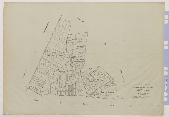 Plan du cadastre rénové - Coisy : section C