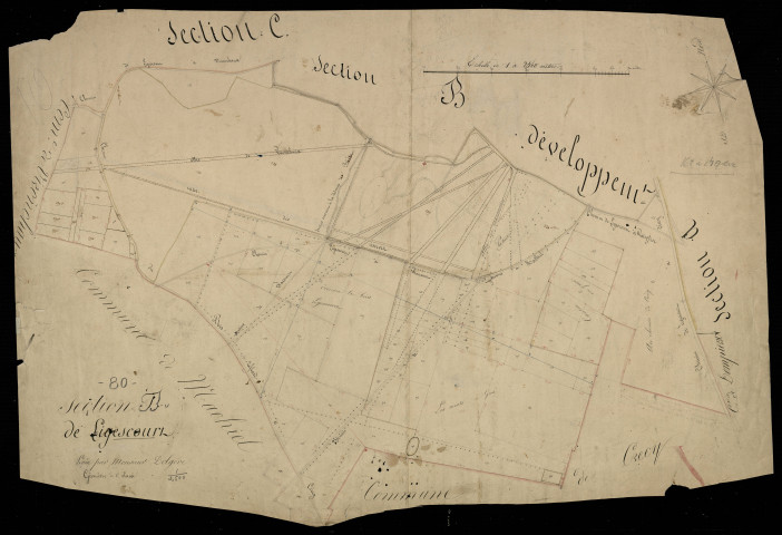 Plan du cadastre napoléonien - Ligescourt : B