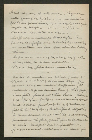 Témoignage de Fourcade, Gabriel (Médecin auxiliaire) et correspondance avec Jacques Péricard