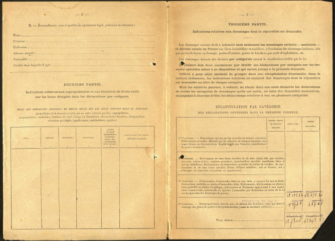 Bray-sur-Somme. Demande d'indemnisation des dommages de guerre : dossier Rouestre-Lesieur
