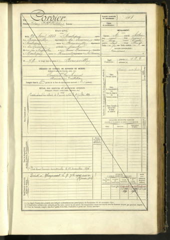 Cordier, Octave Jean Baptiste Philippe, né le 28 avril 1862 à Montigny (Somme, France), classe 1882, matricule n° 148, Bureau de recrutement d'Abbeville