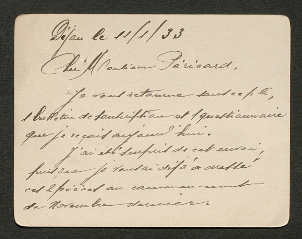 Témoignage de Cautain, Charles et correspondance avec Jacques Péricard