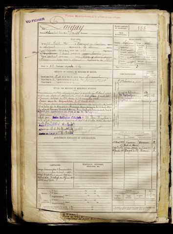 Daigny, Charles Victor Louis, né le 25 août 1901 à Hangest-en-Santerre (Somme), classe 1921, matricule n° 158, Bureau de recrutement de Péronne