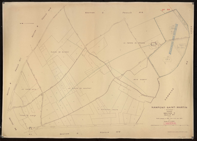 Plan du cadastre rénové - Nampont-Saint-Martin : section C1