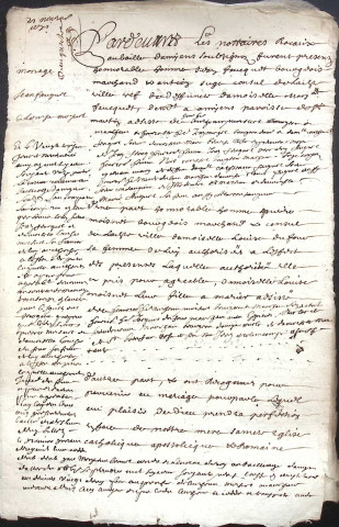Etude de Me Antoine Ricard à Amiens (étude n°25). Minutes de l'année 1671