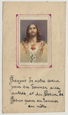 Prenons de notre coeur pour en donner aux autres, et du coeur de Jésus pour en donner au nôtre