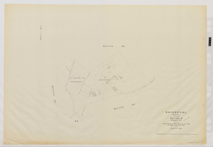 Plan du cadastre rénové - Saisseval : section B1