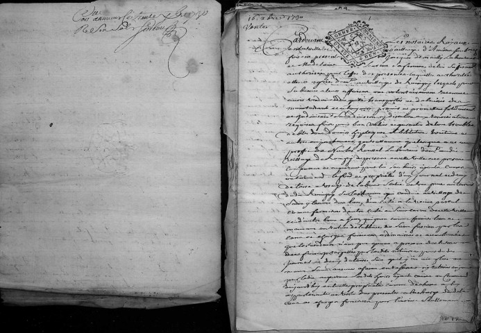 Etude de Me Grégoire Rault à Amiens (étude n°21). Minutes de l'année 1730