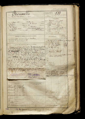 Rousselle, Léandre Pierre Louis, né le 10 mai 1898 à Authieule (Somme), classe 1918, matricule n° 685, Bureau de recrutement d'Abbeville