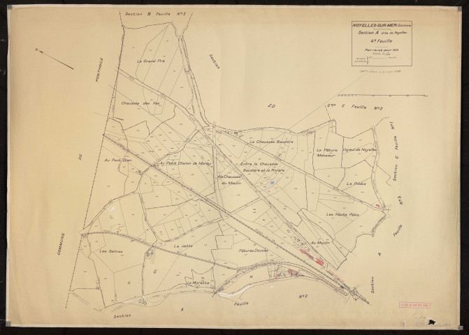 Plan du cadastre rénové - Noyelles-sur-Mer : section A4