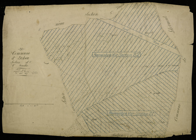 Plan du cadastre napoléonien - Ercheu : D2