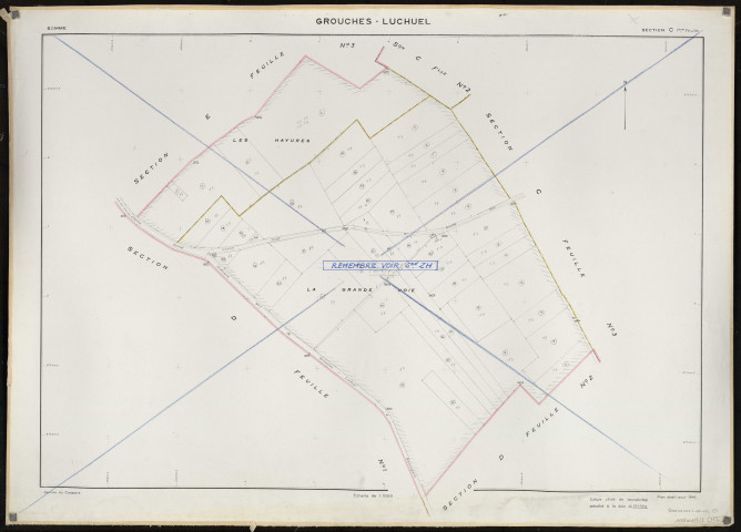 Plan du cadastre rénové - Grouches-Luchuel : section C1