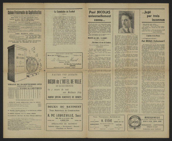 Bulletin mensuel de l'amicale des supporters de l'Amiens Athlétic Club (nouvelle édition) - Saison 1932-1933