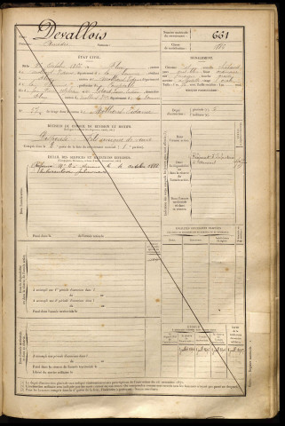 Devallois, Amédée, né le 26 octobre 1866 à Fluy (Somme), classe 1886, matricule n° 661, Bureau de recrutement d'Amiens