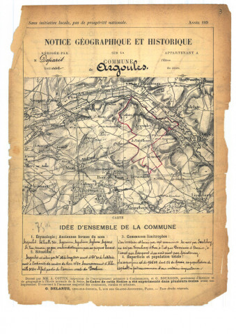 Argoules : notice historique et géographique sur la commune