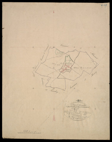 Plan du cadastre napoléonien - Hornoy-le-Bourg (Boisrault) : tableau d'assemblage
