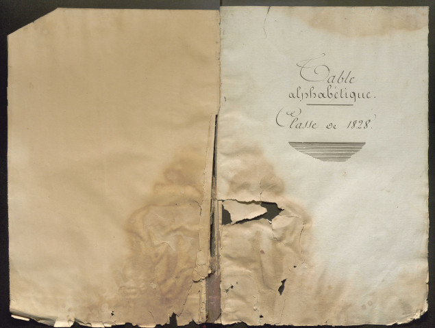 Table alphabétique (ensemble du département) de la période 1828-1829