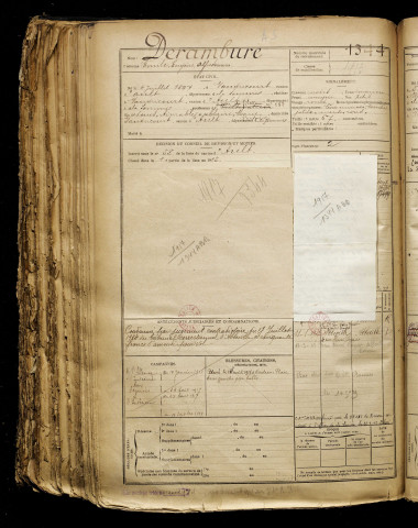 Derambure, Emile Eugène Alfred, né le 04 juillet 1897 à Vaudricourt (Somme), classe 1917, matricule n° 1344, Bureau de recrutement d'Abbeville