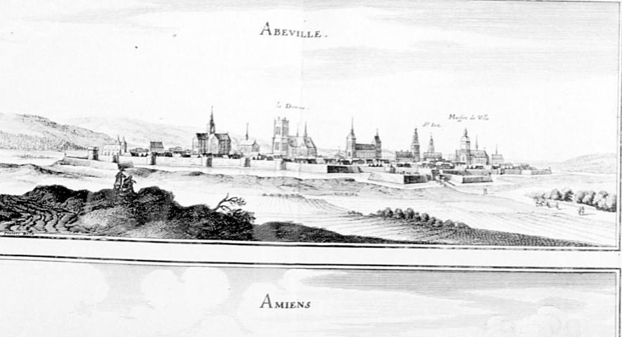 Vue perspective de la ville d'Abbeville