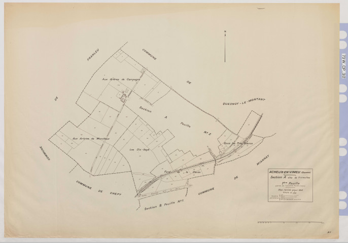 Plan du cadastre rénové - Acheux-en-Vimeu : section A1