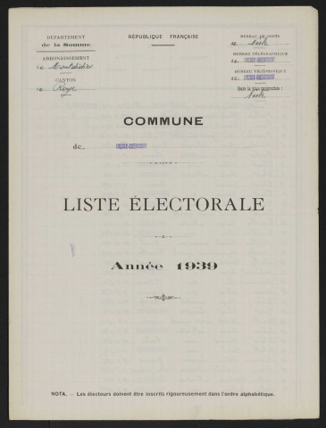 Liste électorale : Cressy-Omencourt