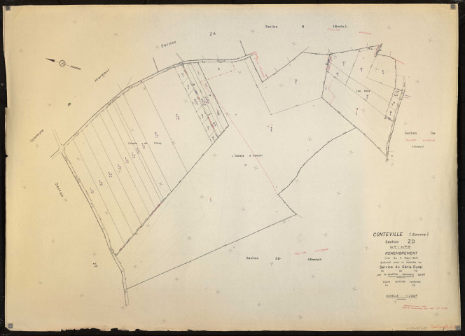 Plan du cadastre rénové - Conteville : section ZD